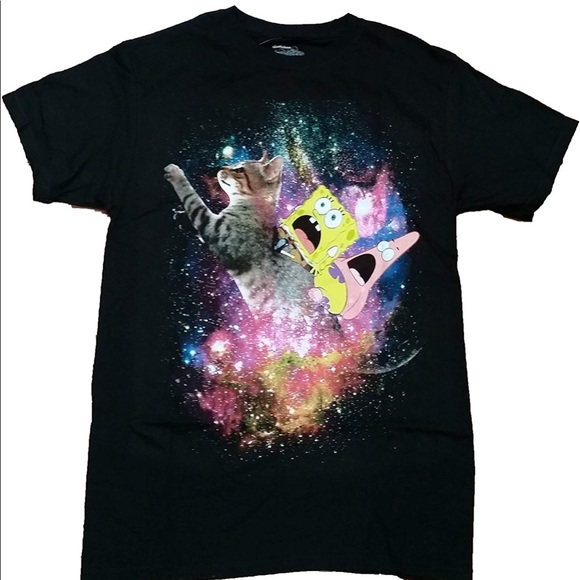 Nickelodeon Other - Adult Funky Pride Spongebob & Cat 🐈 Tee Nickelodeon Other - Adult Funky Pride Spongebob & Cat 🐈 Tee